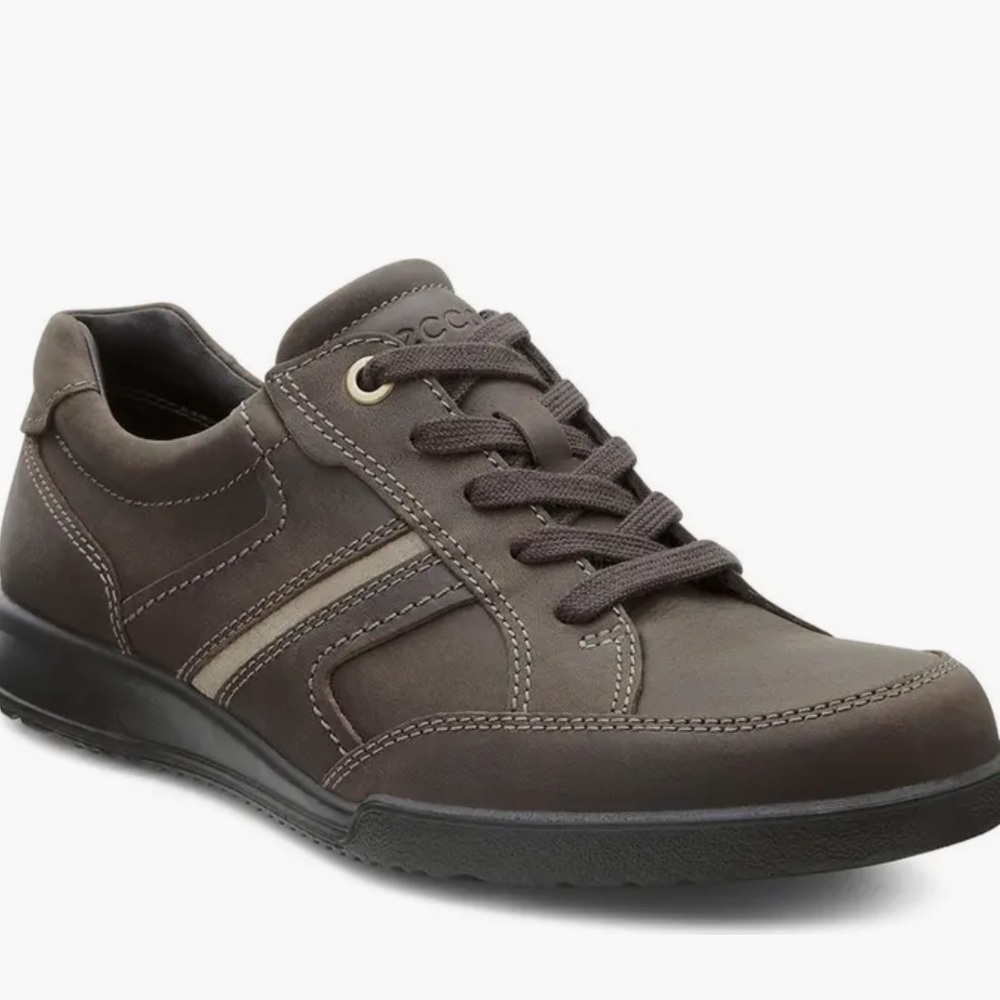Ecco transporter Men Dark Brown Leather Sneakers 12 office casual retro comfort
